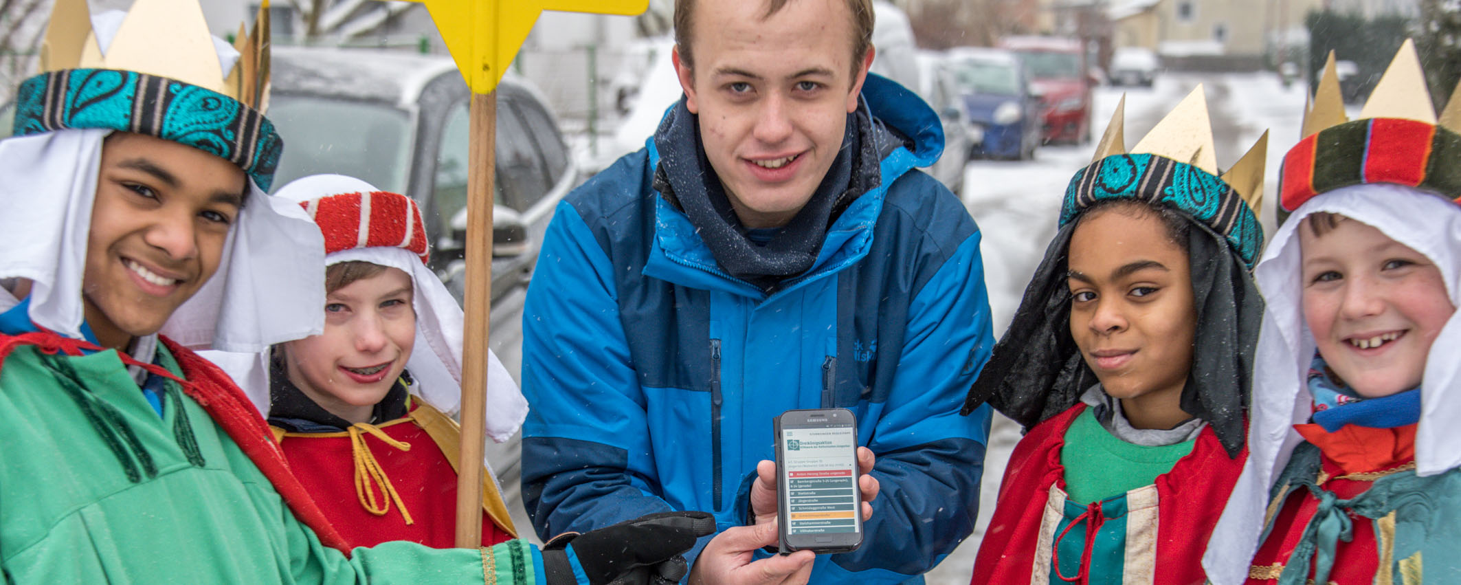 Sternsinger finden ihren Weg dank der Karte in der App